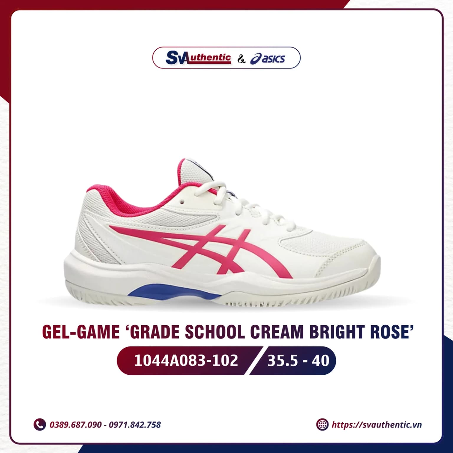 Giày Tennis Pickleball Nam ASICS Game FF Cream Bright Rose (1044A083-102)