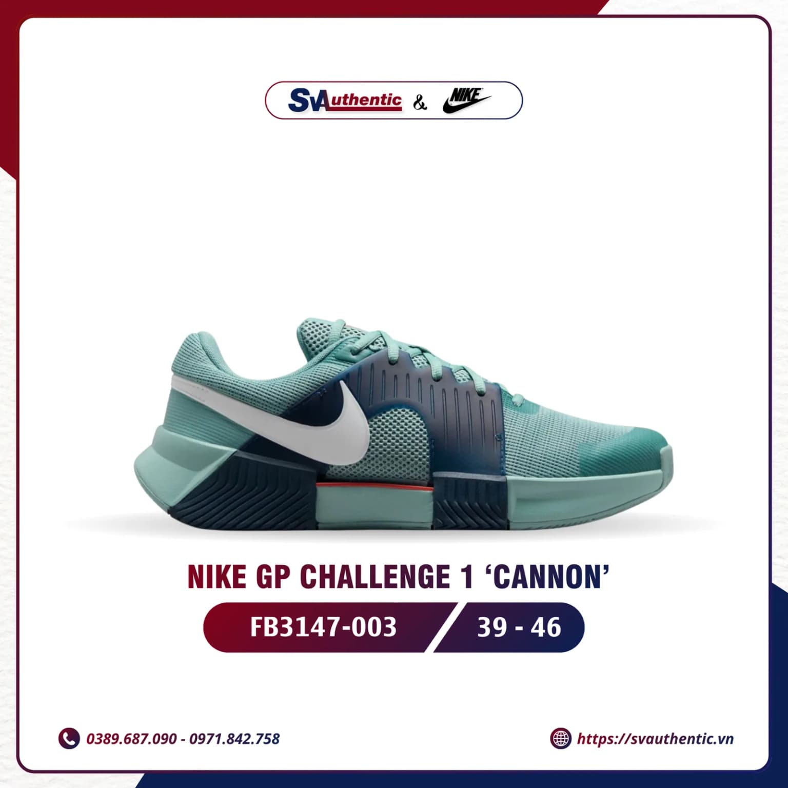 Giày Tennis Pickleball Nike Zoom GP Challenge 1 Cannon Chính Hãng (FB3147-003)