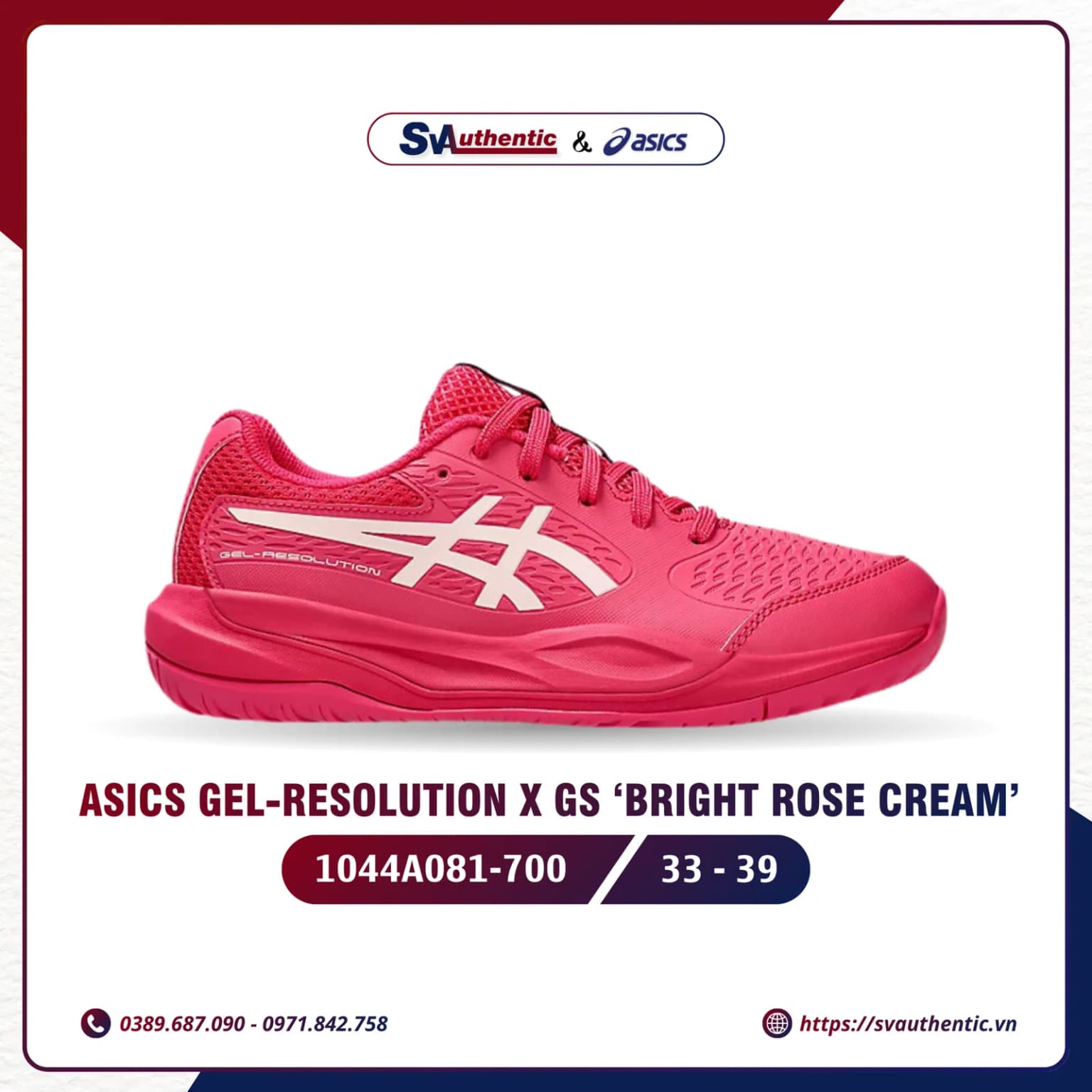 Giày Tennis Pickleball Nữ ASICS Gel Resolution X Bright Rose Cream (1044A081-700)