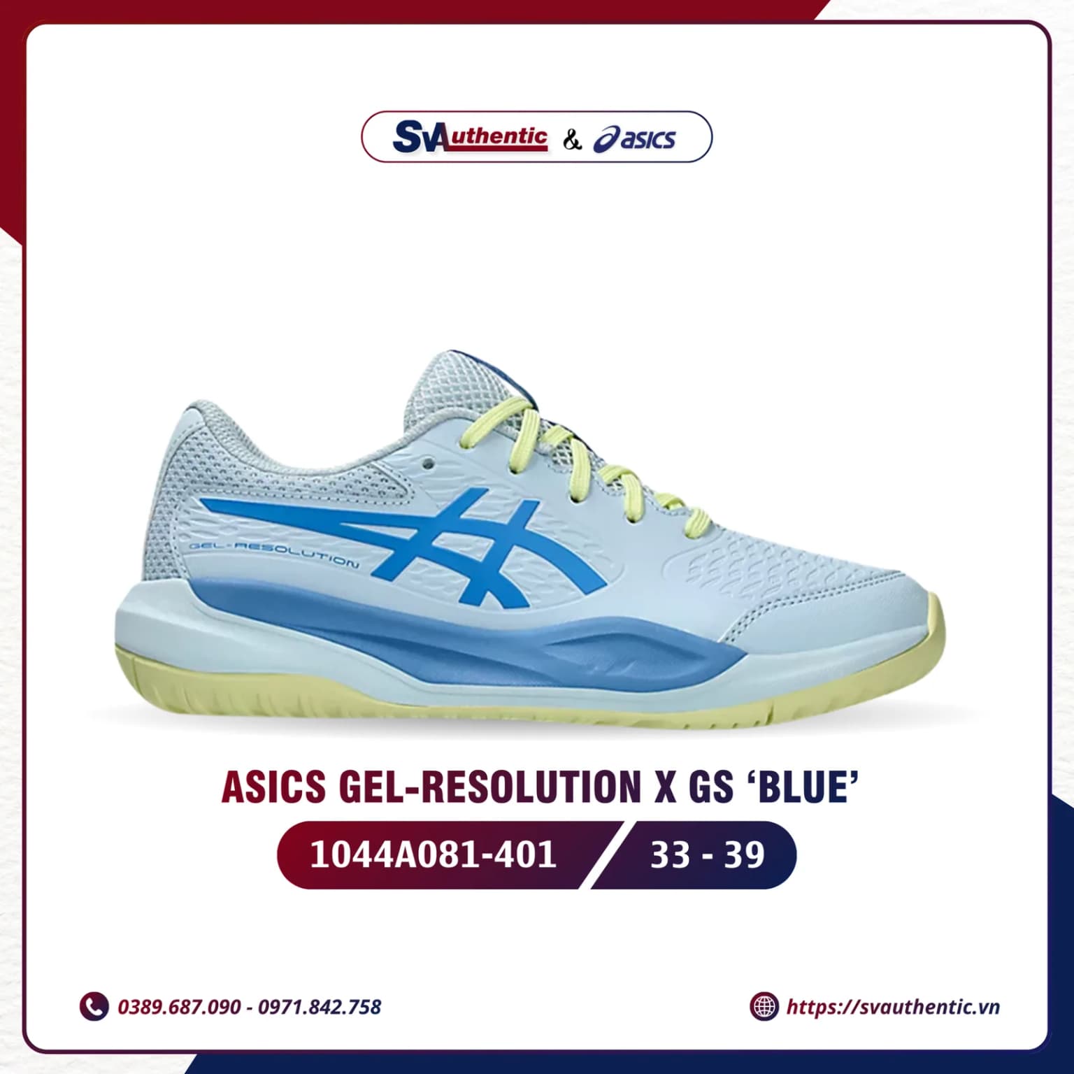 Giày Tennis Pickleball Nữ ASICS Gel Resolution X Blue (1044A081-401)