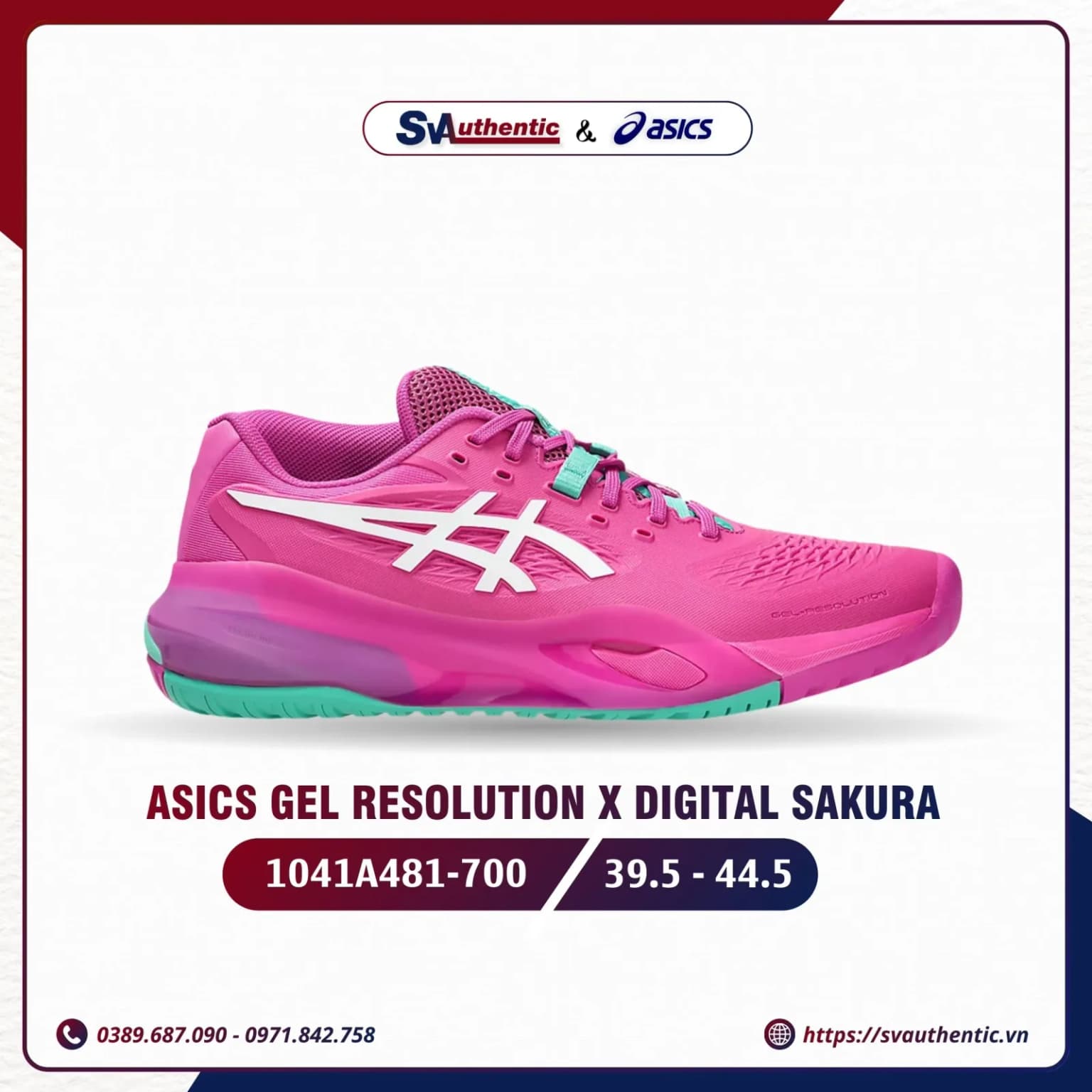 Giày Tennis Pickleball Nam ASICS Gel Resolution X Digital Sakura (1041A481-700)